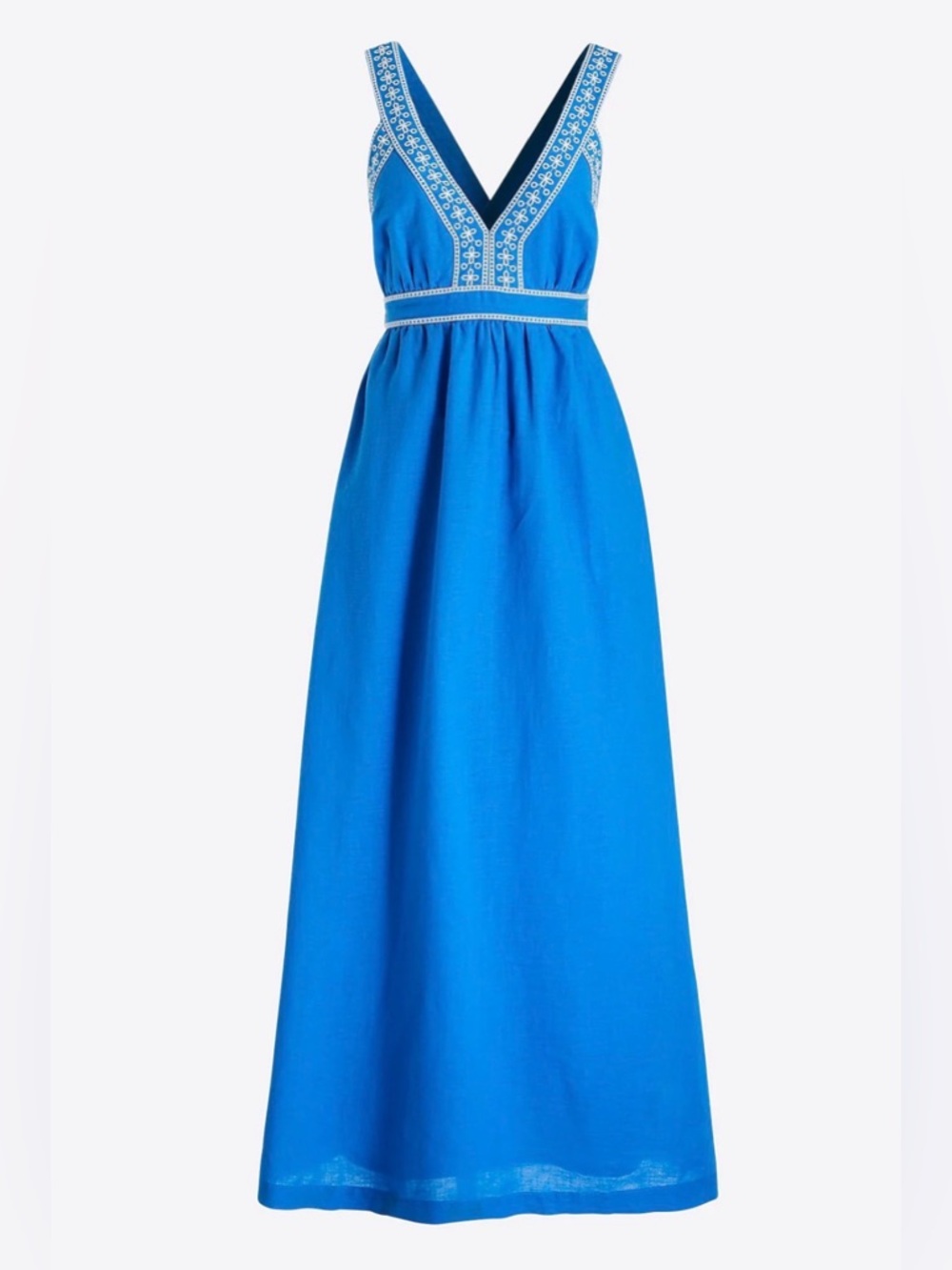 NWT J. Crew Sundress - Open Back, Embroidered, Summer, Linen, Cotton